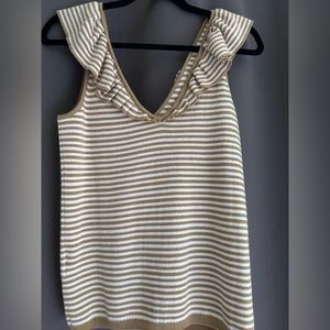 Madewell Belhaven Ruffle Sweater Tank in Stripe